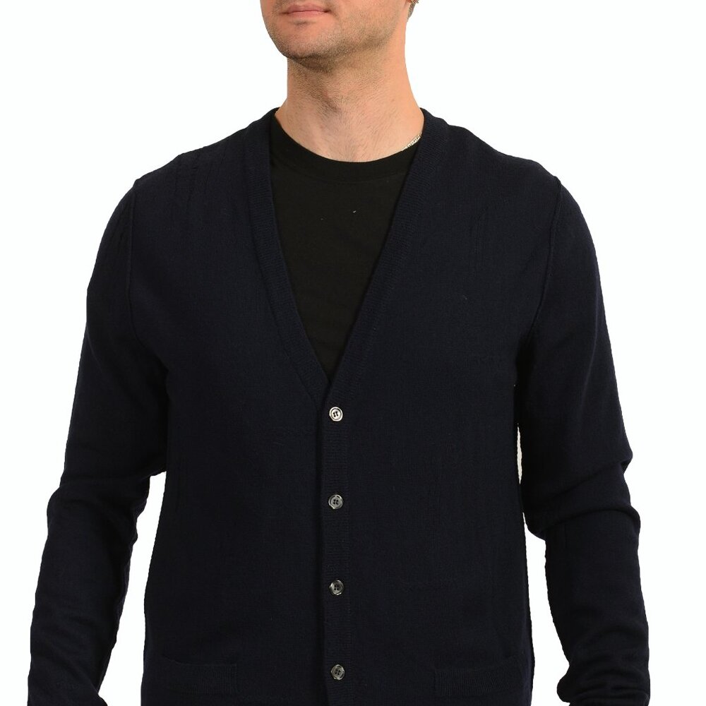 Dolce & Gabbana Men's 100% Wool Distressed Look Cardigan Sweater US L IT 52